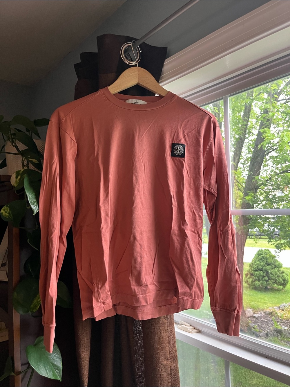 Stone Island Coral Crewneck Long Sleeve Layerable 100% Cotton Shirt